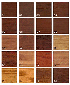 ALLUMINIO EFFETTO LEGNO

- 01. NOCE AMERICANO
- 02. NOCE AMERICANO GRINZ
- 03. NOCE CALIFORNIA
- 04. NOCE CALIFORNIA GRINZ
- 05. NOCE SCURO
- 06. NOCE SCURO GRINZ
- 07. CILIEGIO
- 08. CILIEGIO GRINZ
- 09. CILIEGIO CHIARO
- 10. CILIEGIO CHIARO GRINZ
- 11. ACACIA SCURO
- 12. ROVERE GRINZ
- 13. NOCE REALE
- 14. ABETE GRINZ
- 15. CILIEGIO ROSSO
- 16. PACIFICO GRINZ
- 17. DOUGLAS
- 18. DOUGLAS GRINZ
- 19. RENOLIT CHIARO
- 20. RENOLIT SCURO