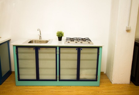 Cucina in alluminio su misura Mod. Green
